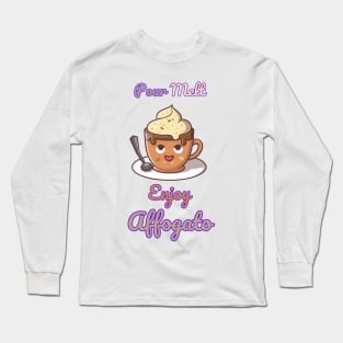 "Delicious Affogato: Italian Delight in a Cup"- Coffee Food Icecream Long Sleeve T-Shirt